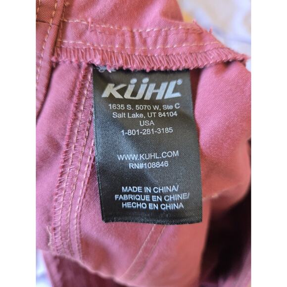 Kuhl Womens Sz 10 Splash 11" Scarlet Red Cotton Blend Cargo Hiking Shorts UPF 50 - Picture 5 of 10